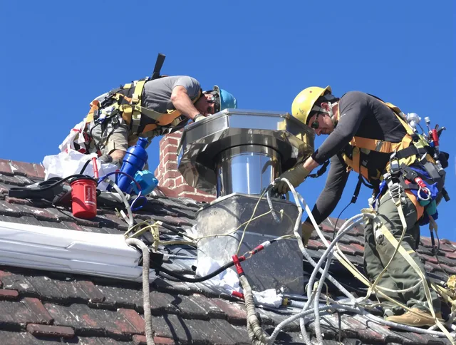 Protective chimney cap installed by Beverly Hills Chimney Sweep in Beverly Hills, CA