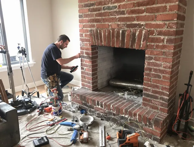 Beverly Hills Chimney Sweep specialist finalizing chimney liner service in Beverly Hills, CA