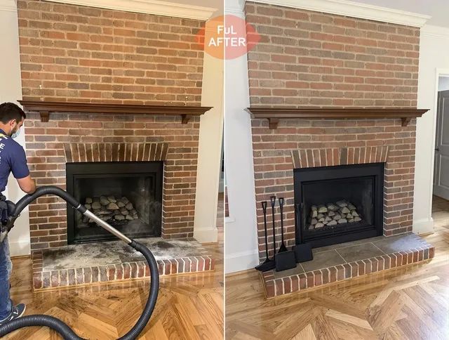 Beverly Hills Chimney Sweep carefully sanitizing a fireplace in Beverly Hills, CA