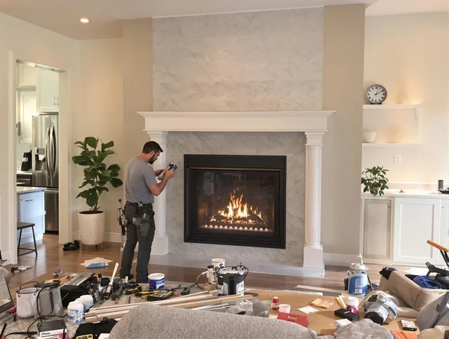 Newly installed fireplace by Beverly Hills Chimney Sweep in Beverly Hills, CA